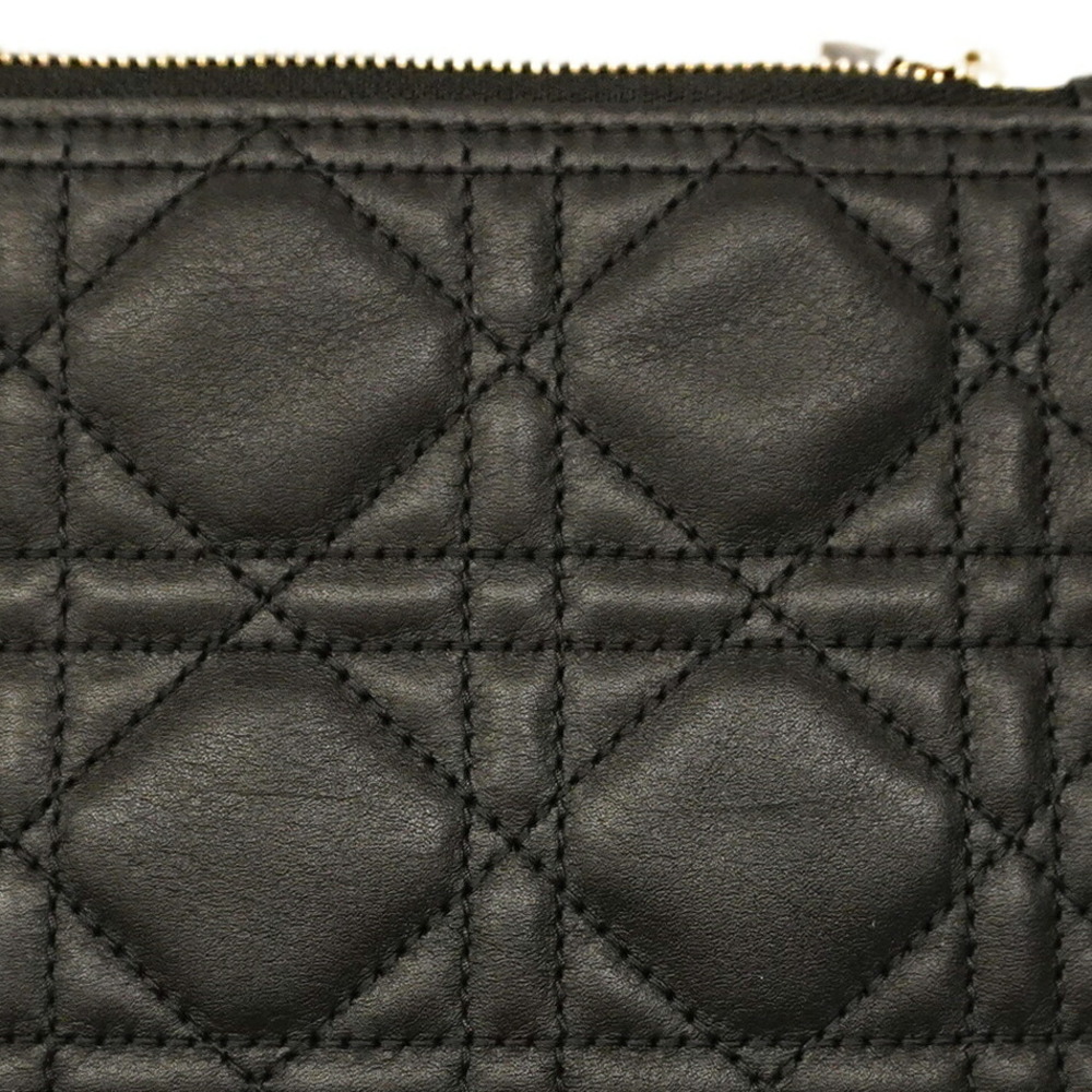 Dior Cannage Toujours Handbag Black Leather Champagne - Picture 12 of 14